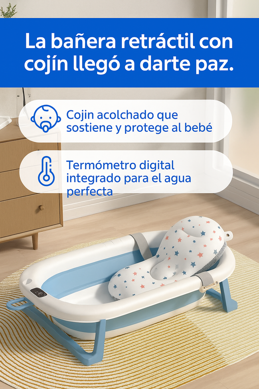 TINA BAÑERA CON COJIN Y TERMOMETRO
